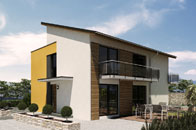 Architektenhaus mit Pultdach - Grundrisse