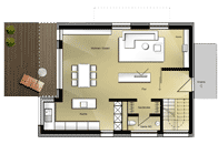 Architektenhaus mit Pultdach - Grundrisse