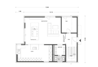 Architektenhaus Pultdach Grundriss EG