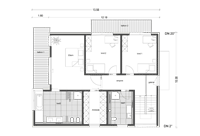 Architektenhaus Pultdach Grundriss OG